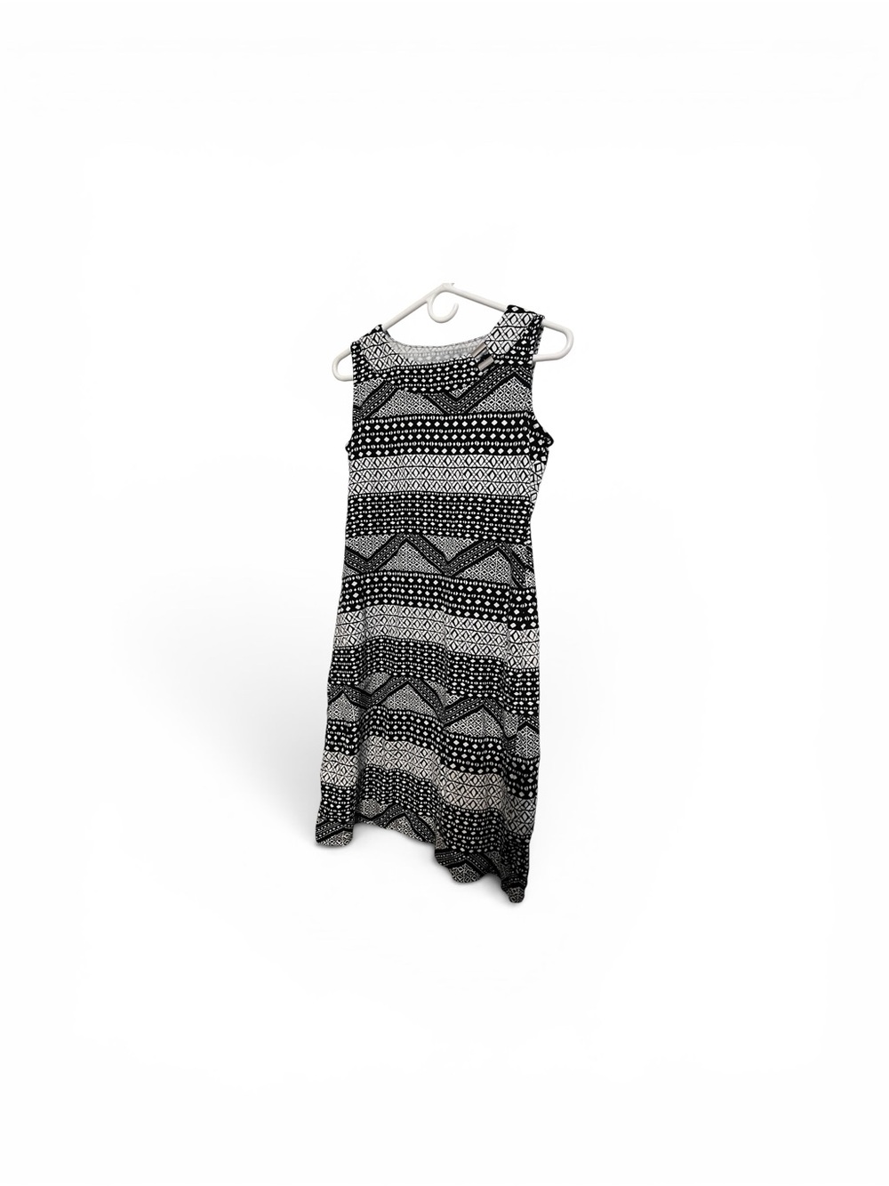 Rafaella Black & White Geometric Tank with Metal Accent